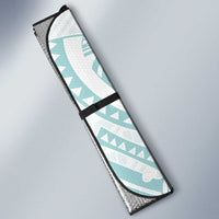 White Sunday Lotu Tamaiti Auto Sun Shade Polynesian Wave Pastel Cyan - Polynesian Pride