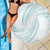 White Sunday Lotu Tamaiti Beach Blanket Polynesian Wave Pastel Cyan - Polynesian Pride