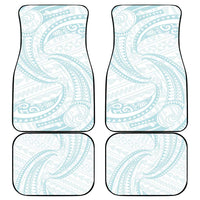 White Sunday Lotu Tamaiti Car Mats Polynesian Wave Pastel Cyan - Polynesian Pride