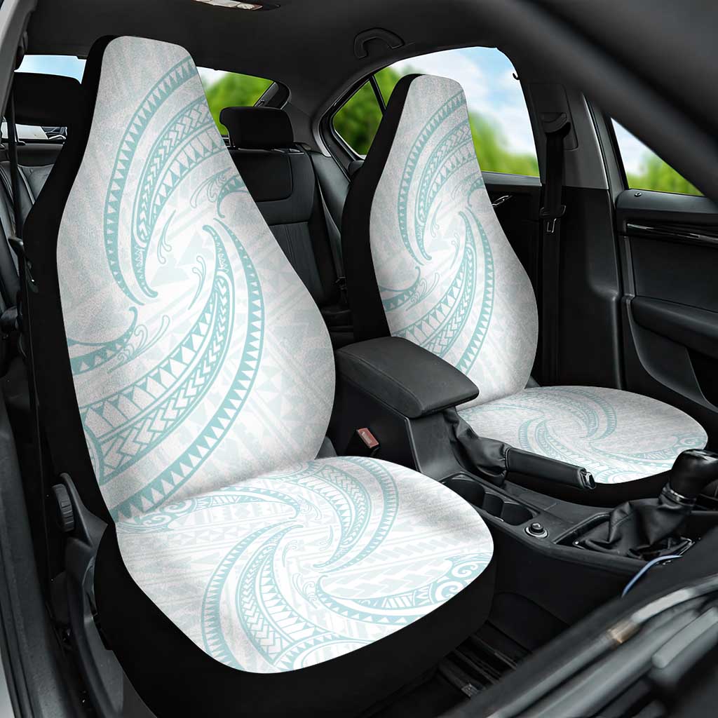 White Sunday Lotu Tamaiti Car Seat Cover Polynesian Wave Pastel Cyan LT9 One Size Cyan - Polynesian Pride