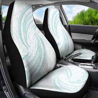 White Sunday Lotu Tamaiti Car Seat Cover Polynesian Wave Pastel Cyan LT9 - Polynesian Pride