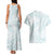 White Sunday Lotu Tamaiti Couples Matching Tank Maxi Dress and Hawaiian Shirt Polynesian Wave Pastel Cyan - Polynesian Pride