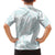 White Sunday Lotu Tamaiti Family Matching Off Shoulder Short Dress and Hawaiian Shirt Polynesian Wave Pastel Cyan - Polynesian Pride