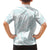 White Sunday Lotu Tamaiti Family Matching Short Sleeve Bodycon Dress and Hawaiian Shirt Polynesian Wave Pastel Cyan - Polynesian Pride
