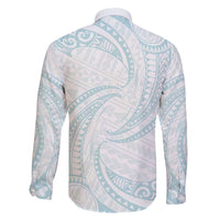 White Sunday Lotu Tamaiti Family Matching Short Sleeve Bodycon Dress and Hawaiian Shirt Polynesian Wave Pastel Cyan LT9 - Polynesian Pride