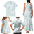 White Sunday Lotu Tamaiti Family Matching Tank Maxi Dress and Hawaiian Shirt Polynesian Wave Pastel Cyan - Polynesian Pride