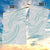 White Sunday Lotu Tamaiti Garden Flag Polynesian Wave Pastel Cyan - Polynesian Pride