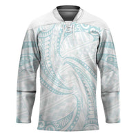 White Sunday Lotu Tamaiti Hockey Jersey Polynesian Wave Pastel Cyan - Polynesian Pride