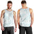 White Sunday Lotu Tamaiti Men Tank Top Polynesian Wave Pastel Cyan - Polynesian Pride