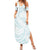 White Sunday Lotu Tamaiti Summer Maxi Dress Polynesian Wave Pastel Cyan - Polynesian Pride
