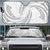 White Sunday Lotu Tamaiti Auto Sun Shade Polynesian Wave Pastel Gray - Polynesian Pride