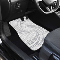 White Sunday Lotu Tamaiti Car Mats Polynesian Wave Pastel Gray - Polynesian Pride