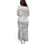 White Sunday Lotu Tamaiti Family Matching Puletasi and Hawaiian Shirt Polynesian Wave Pastel Gray - Polynesian Pride