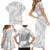 White Sunday Lotu Tamaiti Family Matching Short Sleeve Bodycon Dress and Hawaiian Shirt Polynesian Wave Pastel Gray - Polynesian Pride