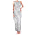 White Sunday Lotu Tamaiti Family Matching Tank Maxi Dress and Hawaiian Shirt Polynesian Wave Pastel Gray - Polynesian Pride