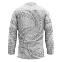 White Sunday Lotu Tamaiti Hockey Jersey Polynesian Wave Pastel Gray - Polynesian Pride