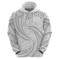 White Sunday Lotu Tamaiti Hoodie Polynesian Wave Pastel Gray - Polynesian Pride