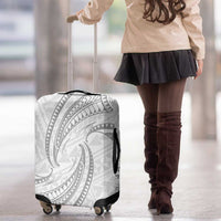 White Sunday Lotu Tamaiti Luggage Cover Polynesian Wave Pastel Gray - Polynesian Pride