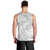 White Sunday Lotu Tamaiti Men Tank Top Polynesian Wave Pastel Gray - Polynesian Pride