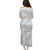 White Sunday Lotu Tamaiti Puletasi Polynesian Wave Pastel Gray - Polynesian Pride