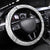 White Sunday Lotu Tamaiti Steering Wheel Cover Polynesian Wave Pastel Gray - Polynesian Pride
