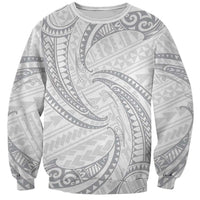 White Sunday Lotu Tamaiti Sweatshirt Polynesian Wave Pastel Gray LT9 Unisex Gray - Polynesian Pride