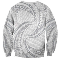 White Sunday Lotu Tamaiti Sweatshirt Polynesian Wave Pastel Gray LT9 - Polynesian Pride