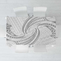White Sunday Lotu Tamaiti Tablecloth Polynesian Wave Pastel Gray - Polynesian Pride