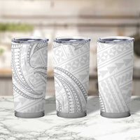 White Sunday Lotu Tamaiti Tumbler Cup Polynesian Wave Pastel Gray LT9 - Polynesian Pride