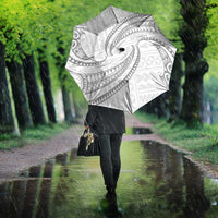 White Sunday Lotu Tamaiti Umbrella Polynesian Wave Pastel Gray - Polynesian Pride