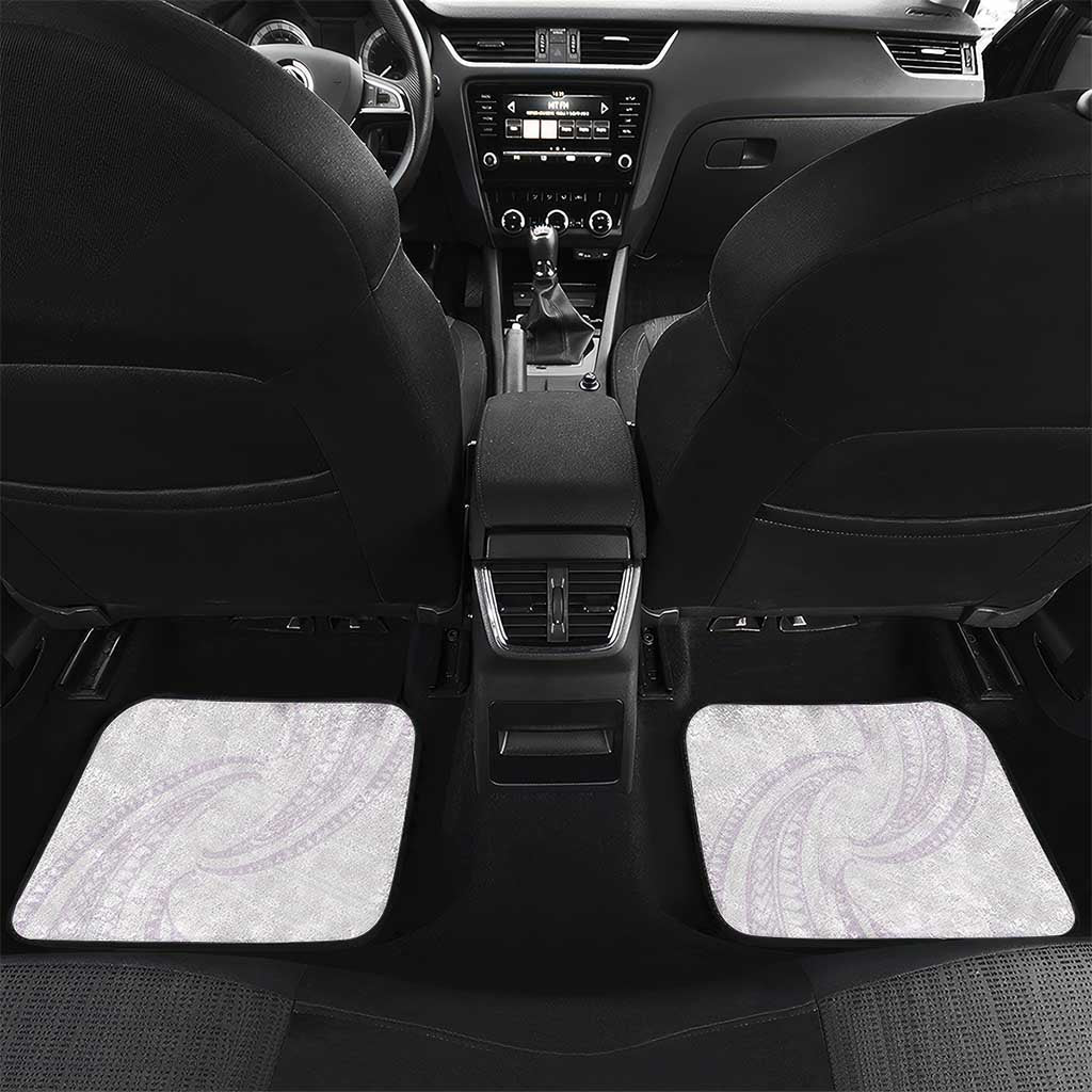 White Sunday Lotu Tamaiti Car Mats Polynesian Wave Pastel Mauve - Polynesian Pride
