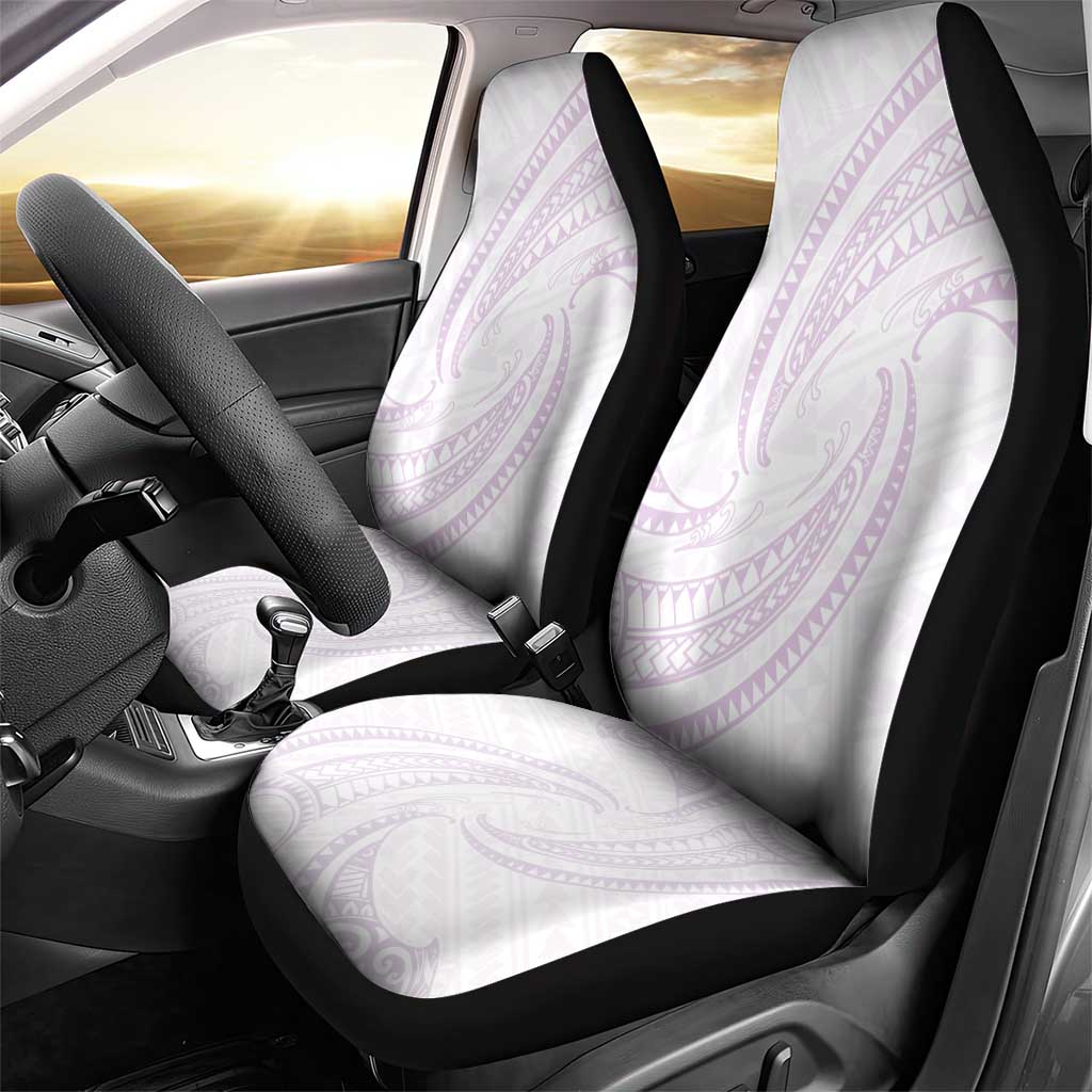 White Sunday Lotu Tamaiti Car Seat Cover Polynesian Wave Pastel Mauve LT9 - Polynesian Pride