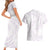 White Sunday Lotu Tamaiti Couples Matching Short Sleeve Bodycon Dress and Hawaiian Shirt Polynesian Wave Pastel Mauve - Polynesian Pride