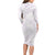 White Sunday Lotu Tamaiti Family Matching Long Sleeve Bodycon Dress and Hawaiian Shirt Polynesian Wave Pastel Mauve - Polynesian Pride