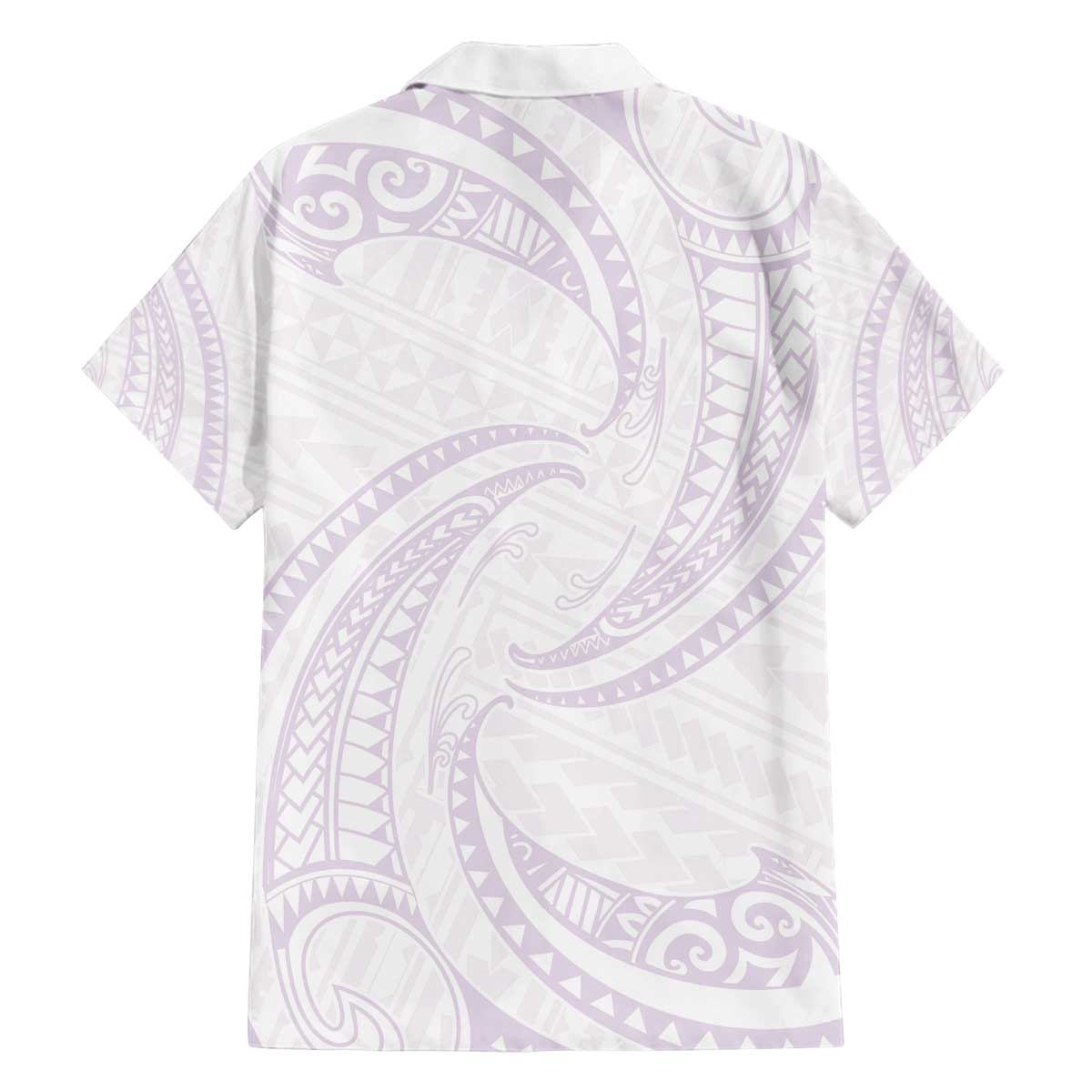 White Sunday Lotu Tamaiti Family Matching Off The Shoulder Long Sleeve Dress and Hawaiian Shirt Polynesian Wave Pastel Mauve - Polynesian Pride