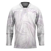 White Sunday Lotu Tamaiti Hockey Jersey Polynesian Wave Pastel Mauve - Polynesian Pride