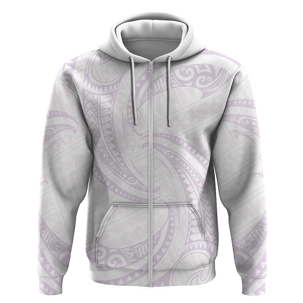 White Sunday Lotu Tamaiti Hoodie Polynesian Wave Pastel Mauve - Polynesian Pride