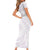 White Sunday Lotu Tamaiti Short Sleeve Bodycon Dress Polynesian Wave Pastel Mauve - Polynesian Pride