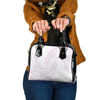 White Sunday Lotu Tamaiti Shoulder Handbag Polynesian Wave Pastel Mauve - Polynesian Pride