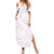 White Sunday Lotu Tamaiti Summer Maxi Dress Polynesian Wave Pastel Mauve - Polynesian Pride