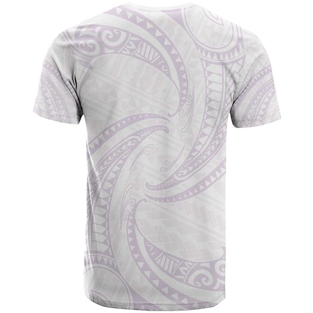 White Sunday Lotu Tamaiti T Shirt Polynesian Wave Pastel Mauve - Polynesian Pride