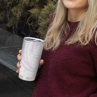 White Sunday Lotu Tamaiti Tumbler Cup Polynesian Wave Pastel Mauve - Polynesian Pride