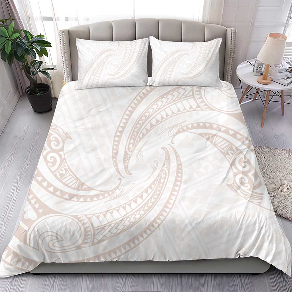 White Sunday Lotu Tamaiti Bedding Set Polynesian Wave Pastel Nude LT9 - Polynesian Pride