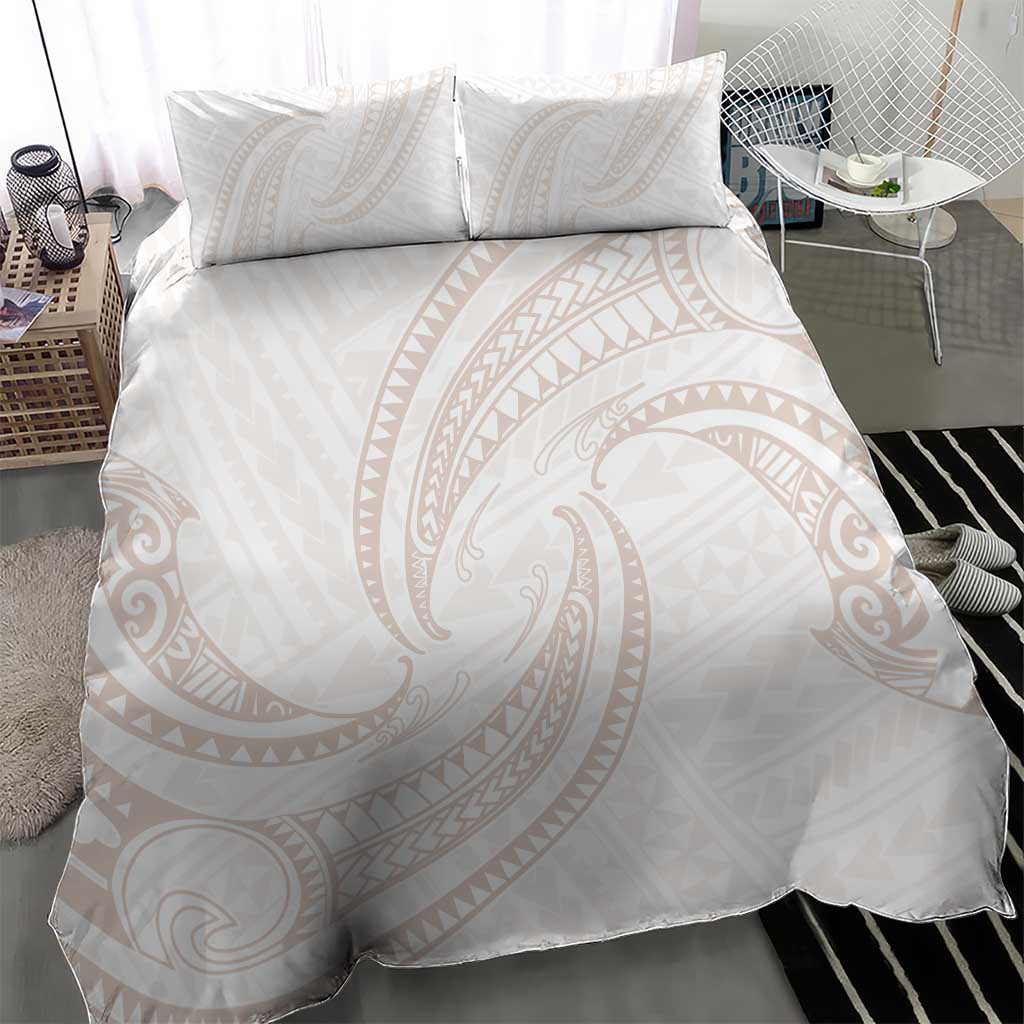 White Sunday Lotu Tamaiti Bedding Set Polynesian Wave Pastel Nude LT9 - Polynesian Pride
