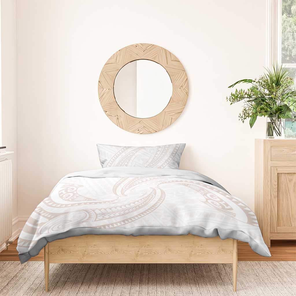 White Sunday Lotu Tamaiti Bedding Set Polynesian Wave Pastel Nude LT9 - Polynesian Pride