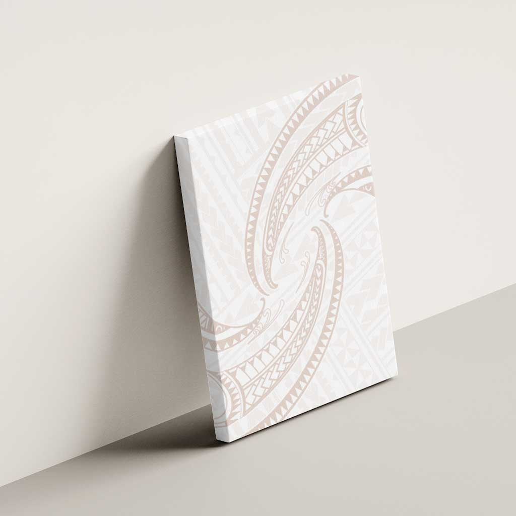 White Sunday Lotu Tamaiti Canvas Wall Art Polynesian Wave Pastel Nude - Polynesian Pride