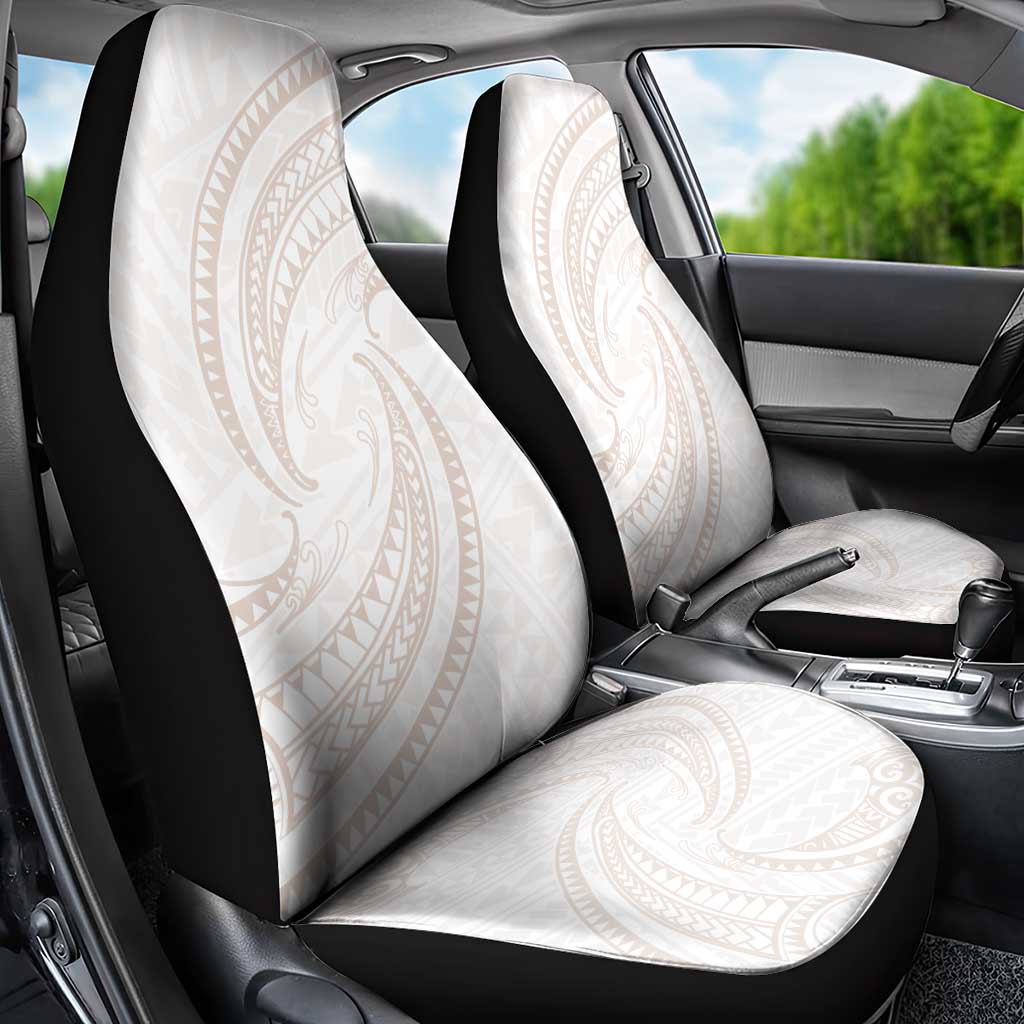 White Sunday Lotu Tamaiti Car Seat Cover Polynesian Wave Pastel Nude - Polynesian Pride