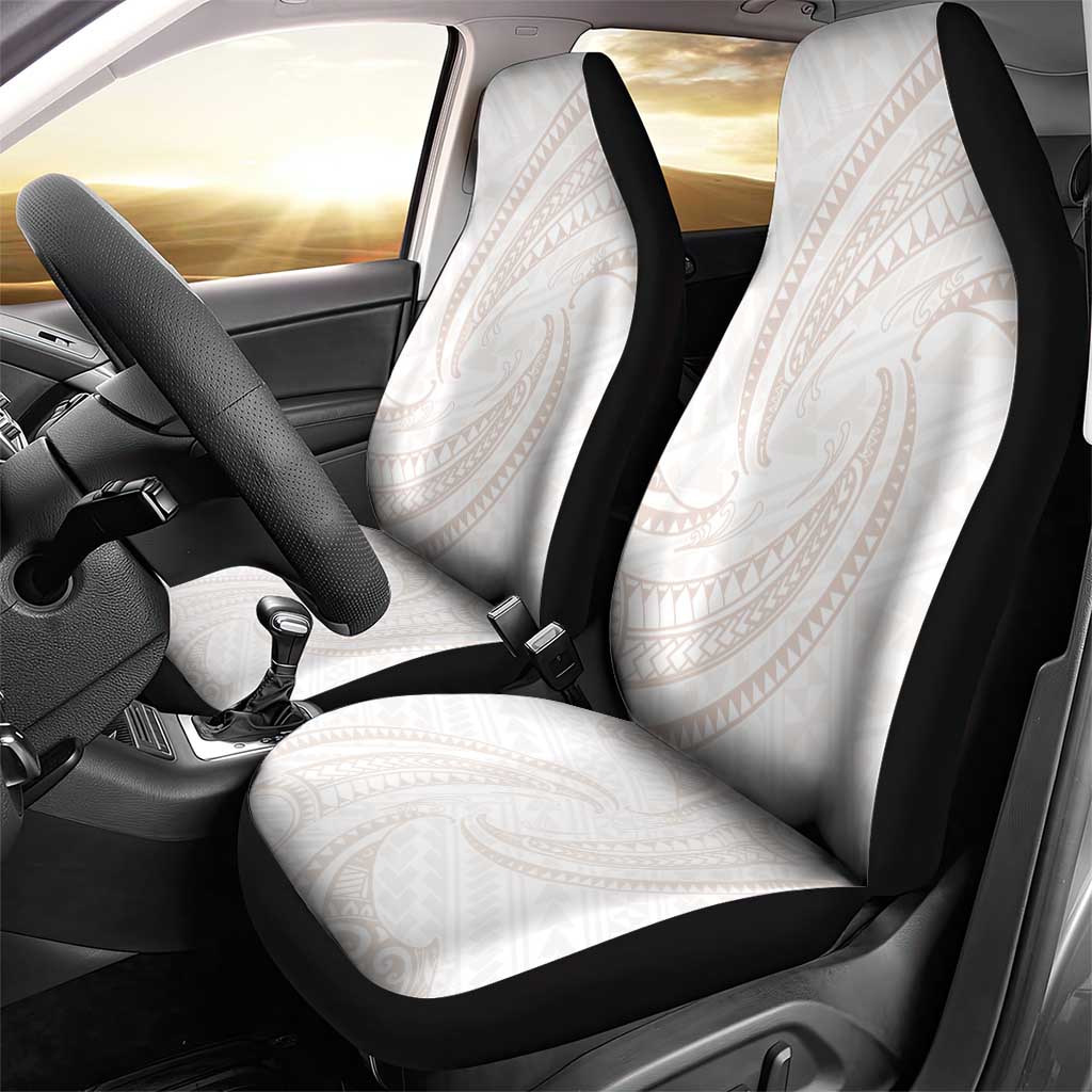 White Sunday Lotu Tamaiti Car Seat Cover Polynesian Wave Pastel Nude - Polynesian Pride