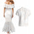 White Sunday Lotu Tamaiti Couples Matching Mermaid Dress and Hawaiian Shirt Polynesian Wave Pastel Nude - Polynesian Pride