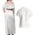 White Sunday Lotu Tamaiti Couples Matching Off Shoulder Maxi Dress and Hawaiian Shirt Polynesian Wave Pastel Nude - Polynesian Pride
